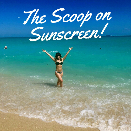 the scoop on sunscreen with female in the ocean water