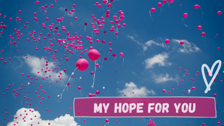 balloons in the clouds with text, my hope for you