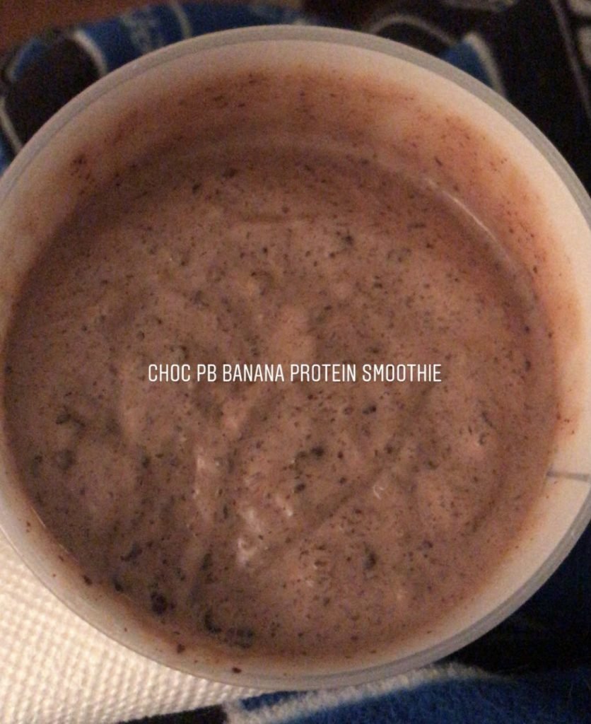 Chocolate Peanut Butter Banana Protein Smoothie