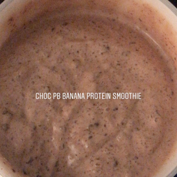 Chocolate Peanut Butter Banana Protein Smoothie